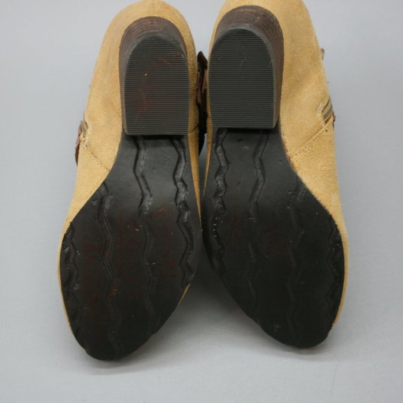 Anthropologie OTBT Ladies 6.5 Valley View Honey Side-zip Ankle Strap Booties - Picture 9 of 12